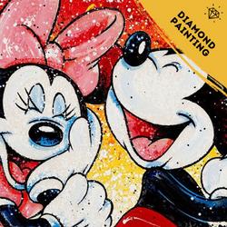 De Hobby Planeet | Diamond Painting Disney 30x40cm - Mickey en Minnie - Diamond Painting Volwassenen - Diamond Painting Kinderen - Diamond Painting Pakket Volledig - Vierkante steentjes